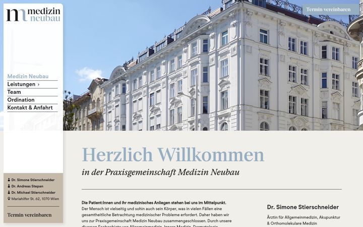 Snímek obrazovky medizin-neubau.at