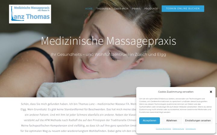 Screenshot of medizinische-massage.biz