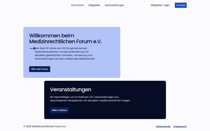 Skjermbilde av medizinrechtlichesforum.de