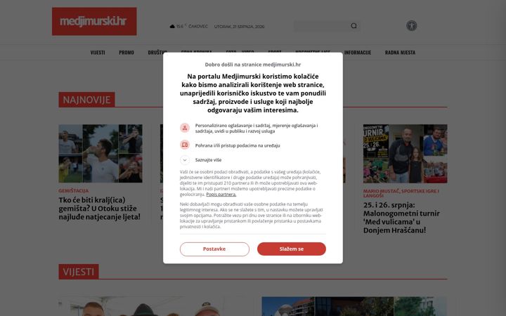 Screenshot of medjimurski.hr