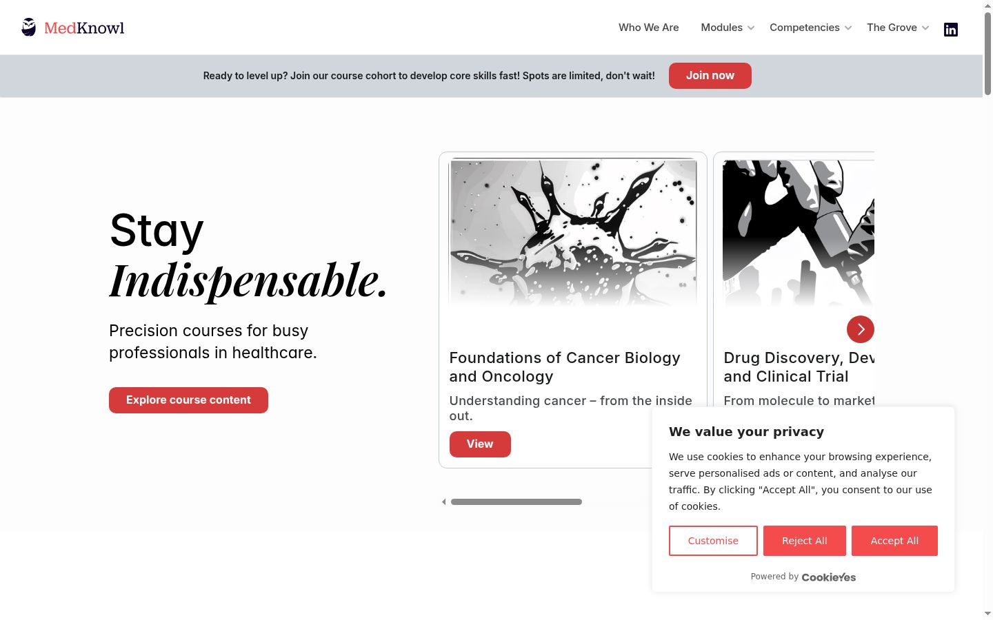 Screenshot tal-banner tal-kunsens muri qabel kwalunkwe interazzjoni