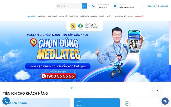 Screenshot of medlatec.vn