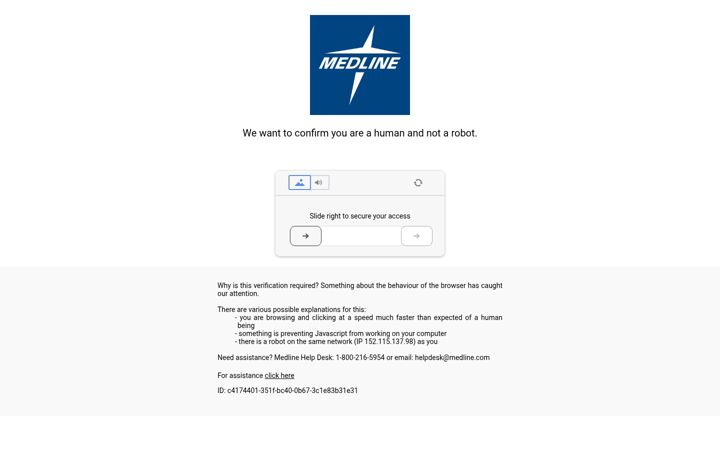 Skärmbild av medline.com