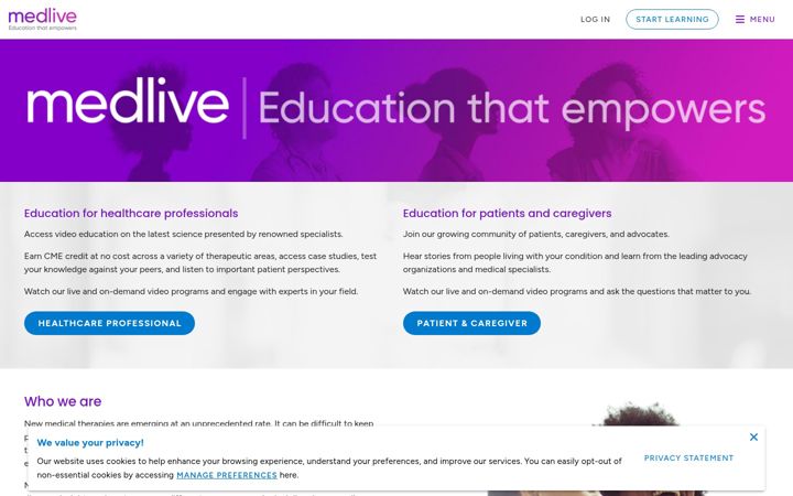 Screenshot of medlive.com