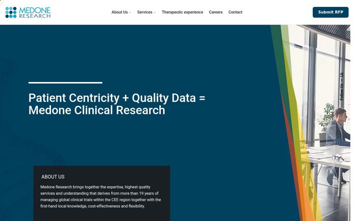 Screenshot of medone-cro.com