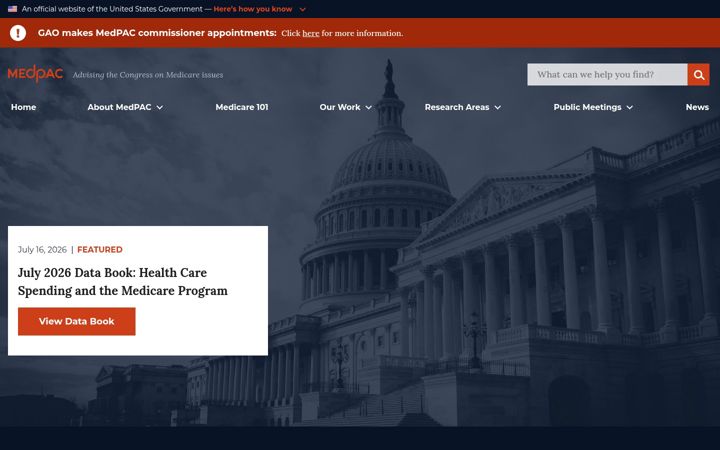 Screenshot von medpac.gov