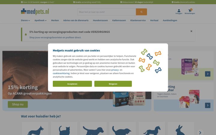 Screenshot of medpets.nl