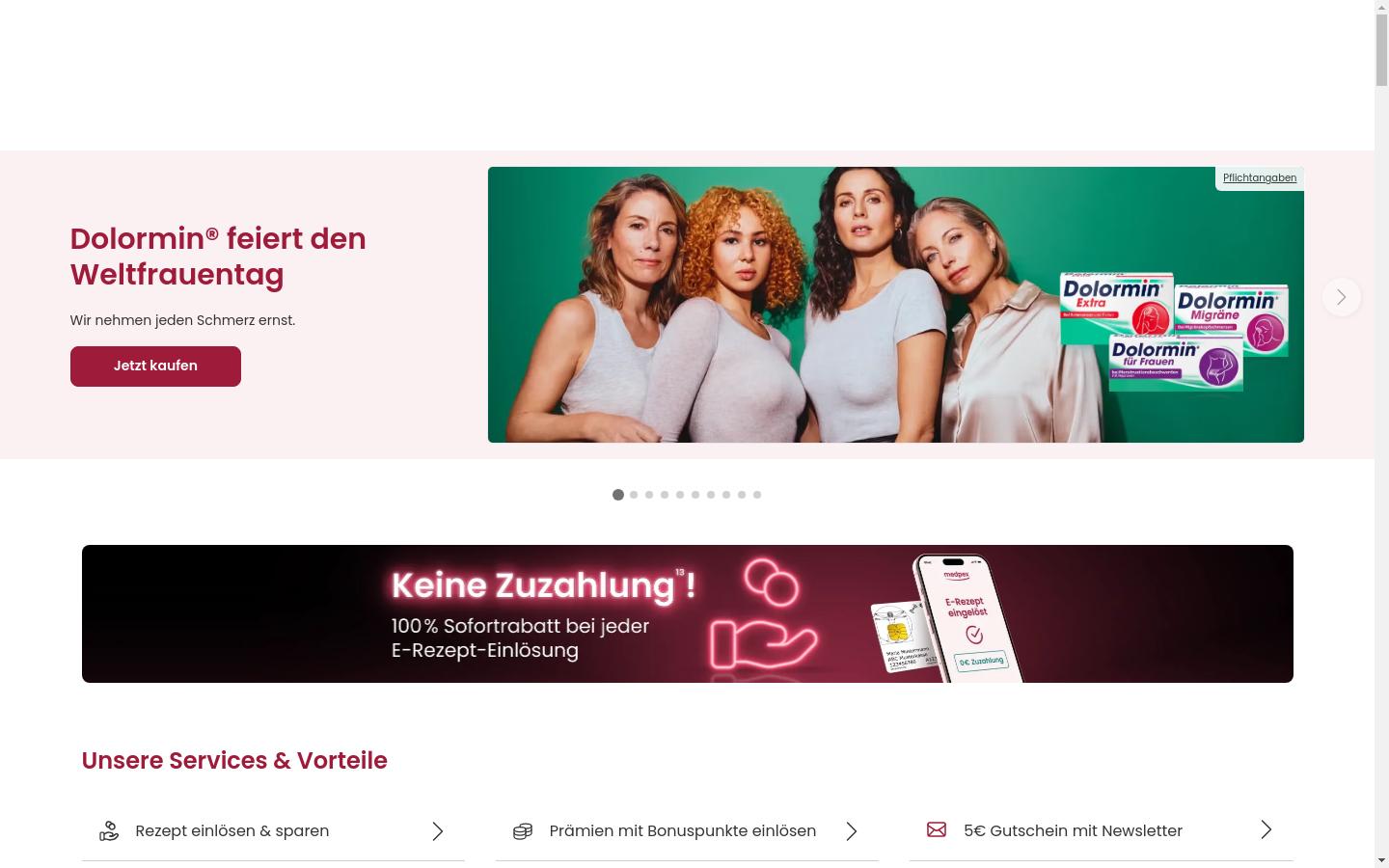 Screenshot of medpex.de