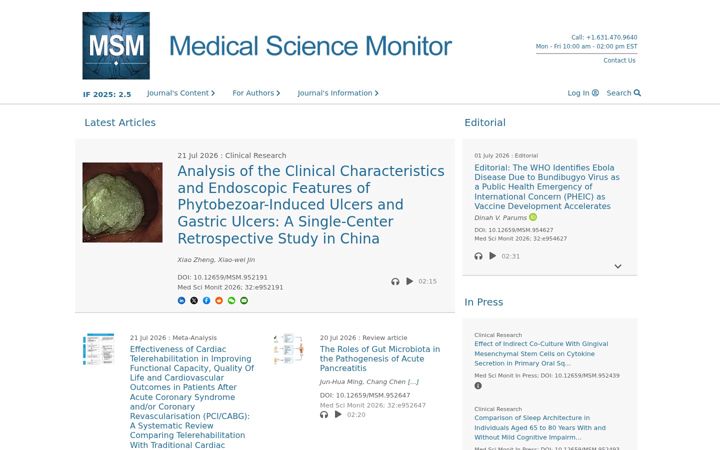 Screenshot of medscimonit.com