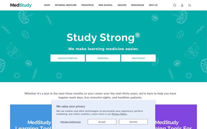 Snimka zaslona za medstudy.com
