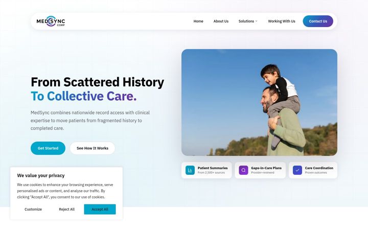 Screenshot of medsyncorp.com
