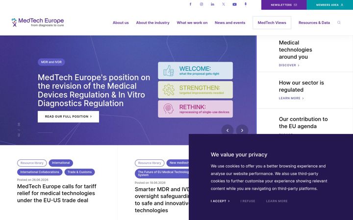 Screenshot of medtecheurope.org
