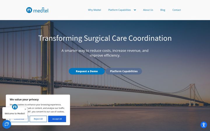 Screenshot of medtel.com