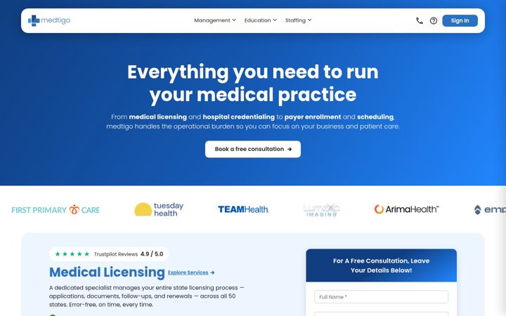 Screenshot of medtigo.com
