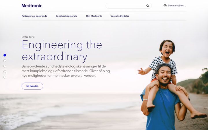 Screenshot von medtronic.com