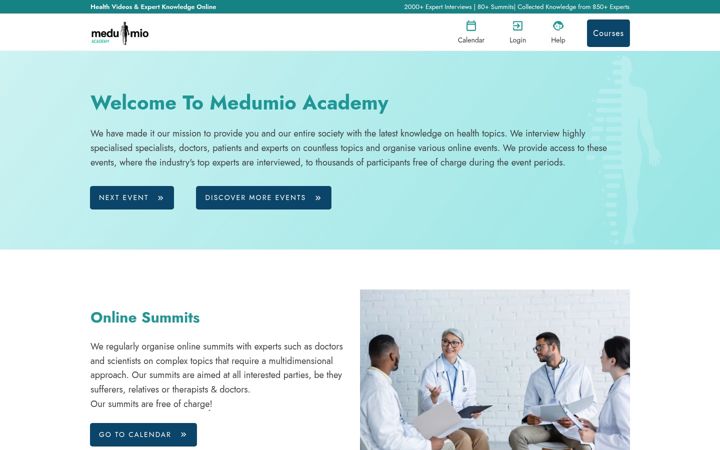 Screenshot of medumio.com