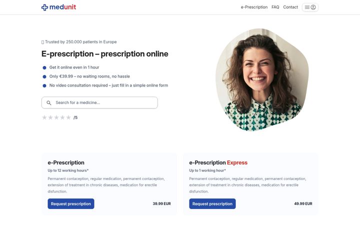 Screenshot of medunit.ie