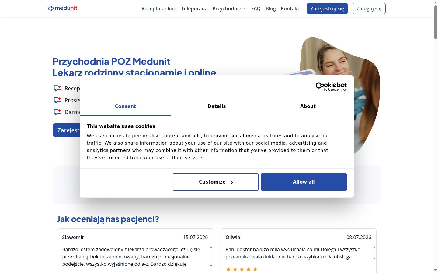 Képernyőkép a bármilyen interakció előtt megjelenő hozzájárulási bannerről