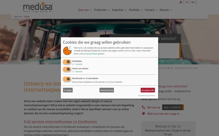 Screenshot of medusa.nl