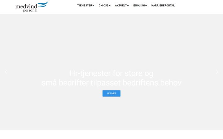 Screenshot stránky medvindpersonal.no