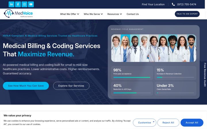 Screenshot of medvoiceinc.com