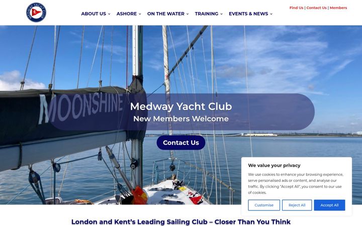 Screenshot of medwayyachtclub.com