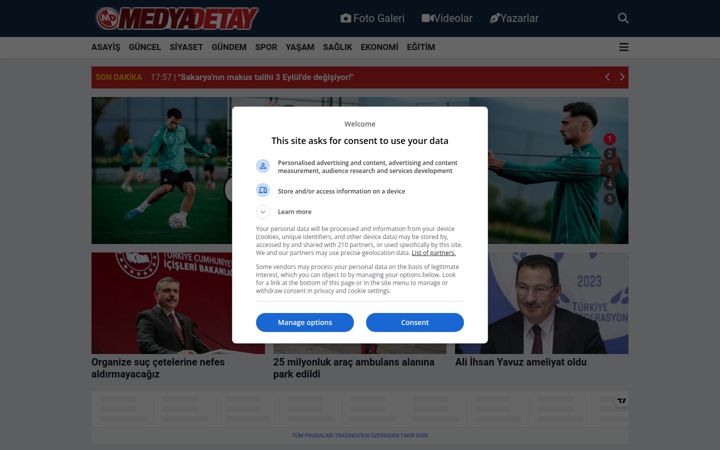 Screenshot of medyadetay.com