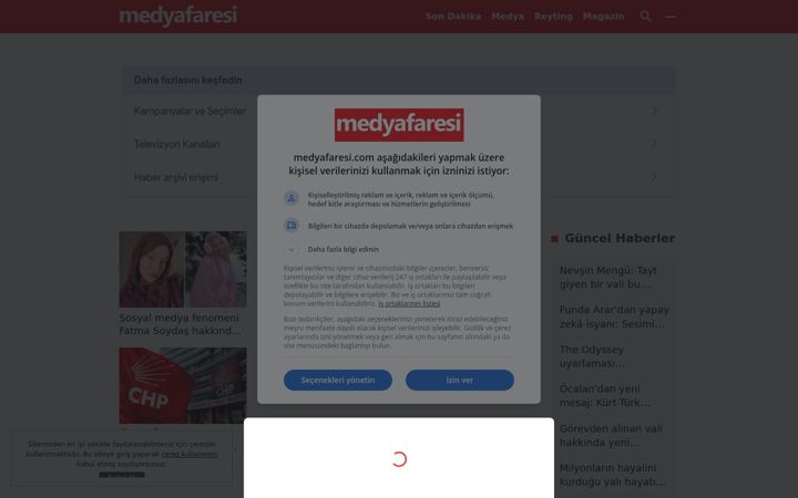 Screenshot of medyafaresi.com