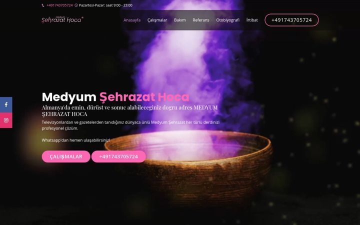Screenshot of medyum-sehrazat-hoca.de
