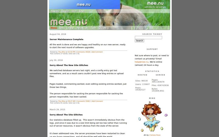 Screenshot of mee.nu