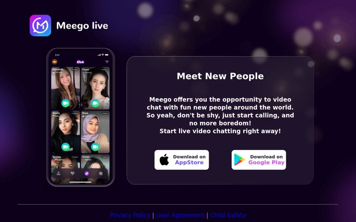 Screenshot di meegolive.club