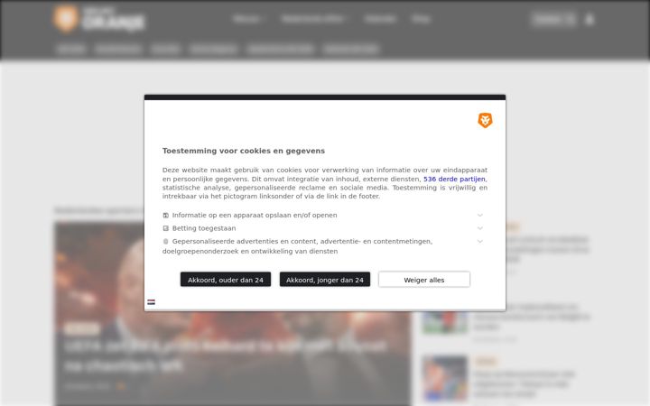 Screenshot of meemetoranje.nl