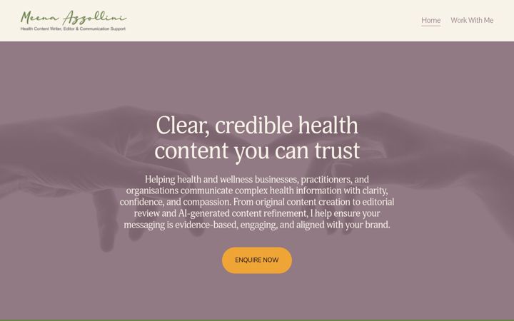 Screenshot of meenawrites.com