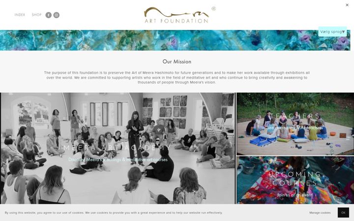 Screenshot of meera-art-foundation.com
