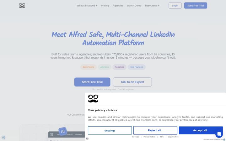Screenshot of meetalfred.com