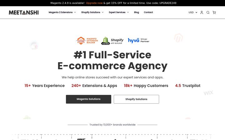 Screenshot of meetanshi.com
