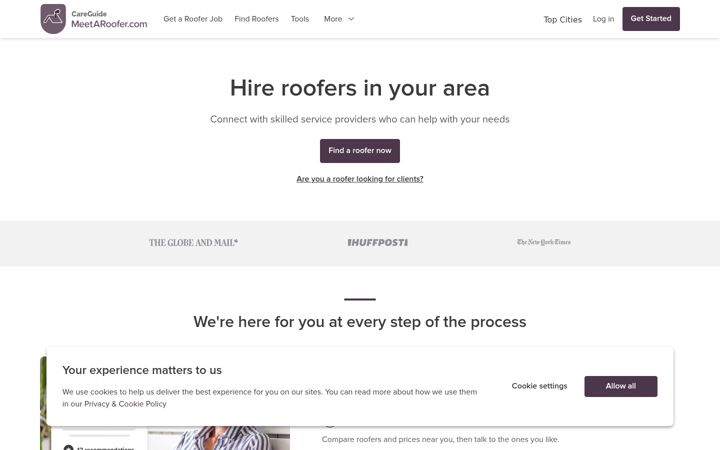 Screenshot di meetaroofer.com
