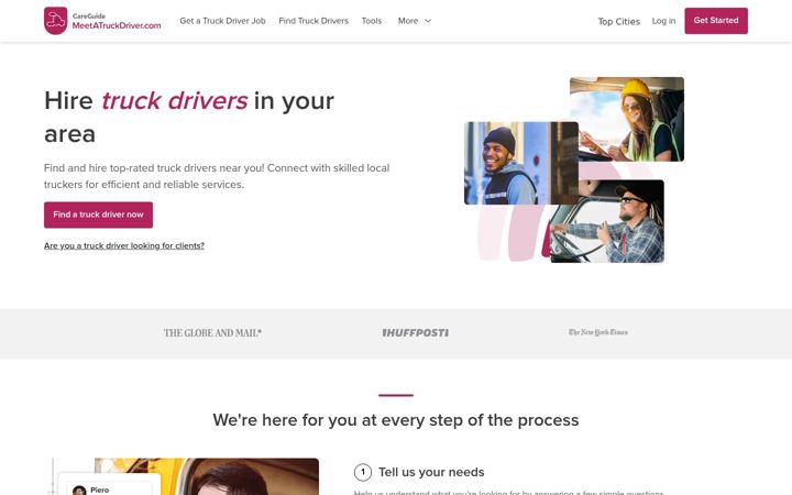 Screenshot of meetatruckdriver.com