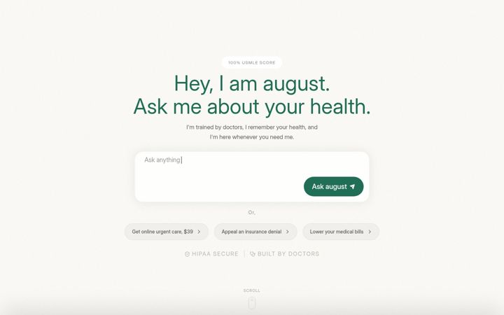 Screenshot of meetaugust.ai