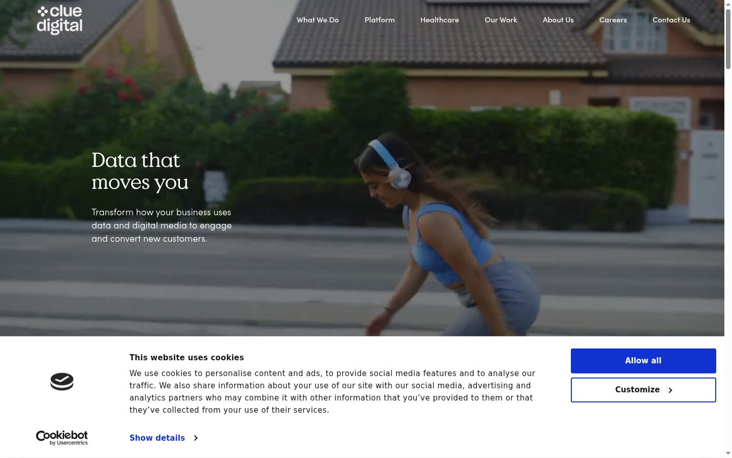 Sutikimo reklamjuostės, rodytos prieš bet kokią sąveiką, ekrano kopija