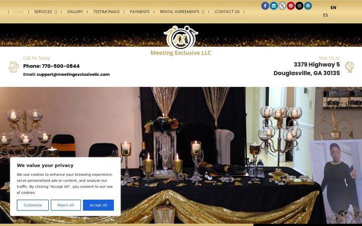 Screenshot of meetingexclusivellc.com