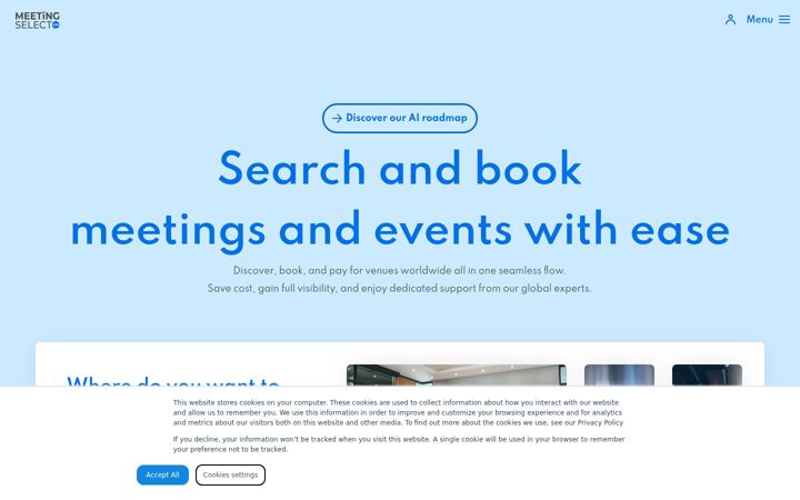 Screenshot of meetingselect.com