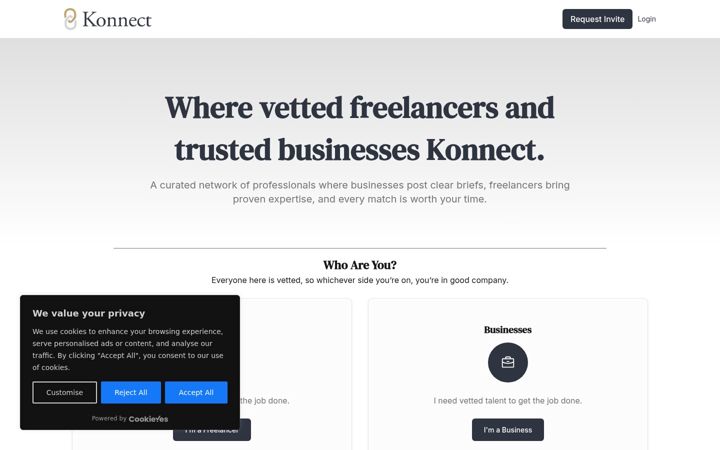 Screenshot of meetkonnect.com