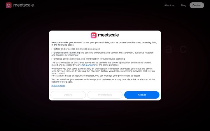 Screenshot of meetscale.com