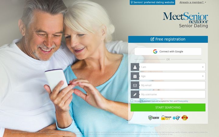 Screenshot of meetsenior-nextdoor.com