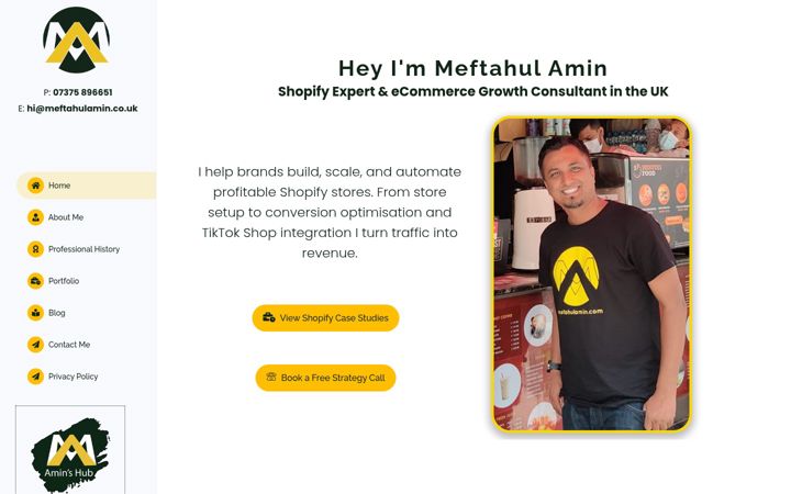 Screenshot van meftahulamin.co.uk