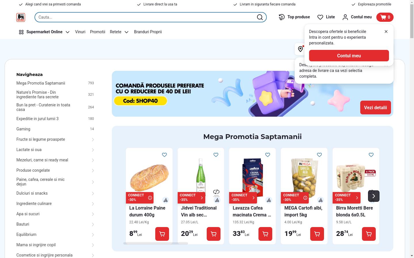 Screenshot of mega-image.ro