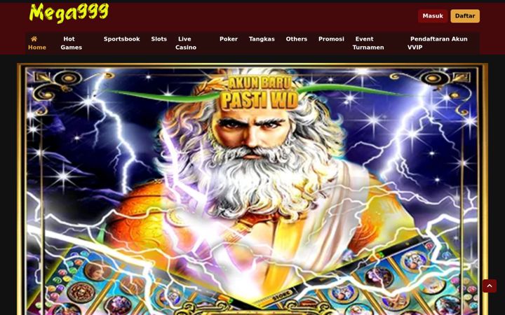 Ekraanipilt saidist mega999slot.com