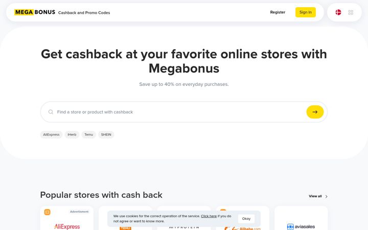 Screenshot of megabonus.com