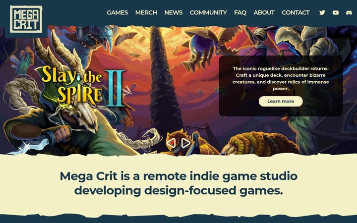 Screenshot of megacrit.com